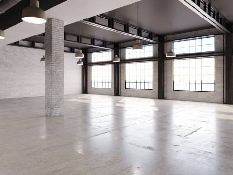 Low poly interior loft office hall 03 Modello 3D