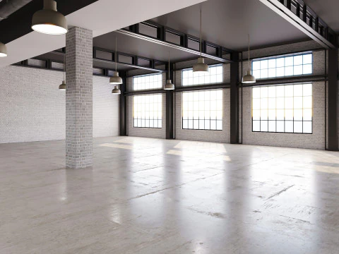 Low poly interior loft office hall 03 3D Model