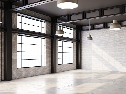 Low poly interior loft office hall 03 Modello 3D