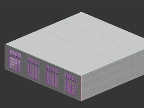 Low poly interior loft office hall 03 Modello 3D