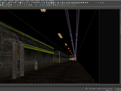 Lowpoly underground old corridor 01 Model 3D