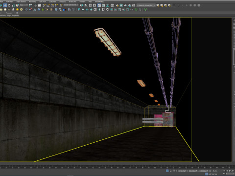 Lowpoly underground old corridor 01 Model 3D