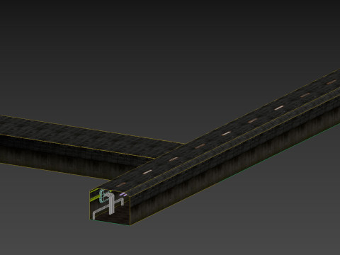 Lowpoly underground old corridor 01 Model 3D