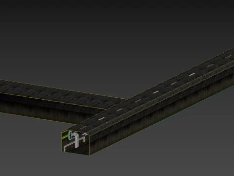 Lowpoly underground old corridor 01 3D Model