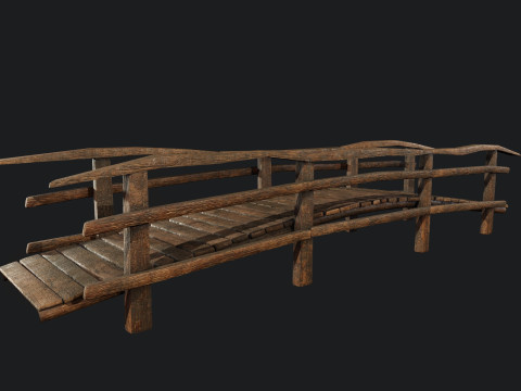Old Wooden Medival Bridge 3D 模型