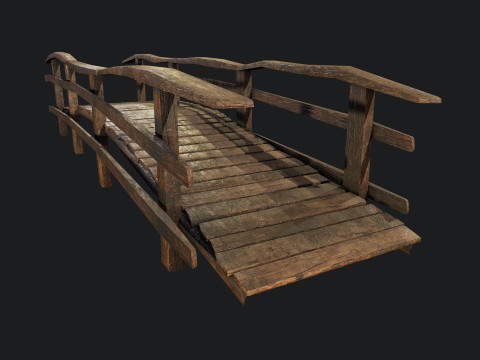 Old Wooden Medival Bridge 3D 模型