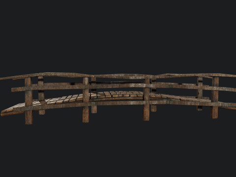 Old Wooden Medival Bridge 3D 模型