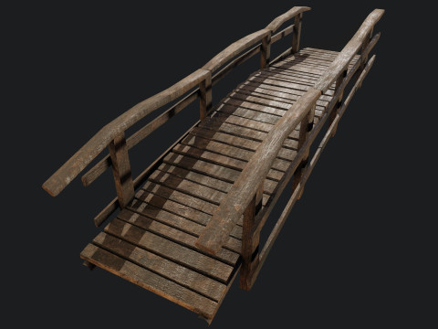 Old Wooden Medival Bridge 3D 模型