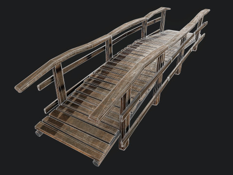 Old Wooden Medival Bridge 3D 模型