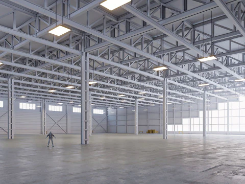 Low Poly Warehouse 12 3D Model