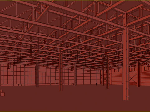 Low Poly Warehouse 12 3D Model