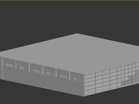 Low Poly Warehouse 12 3D Model