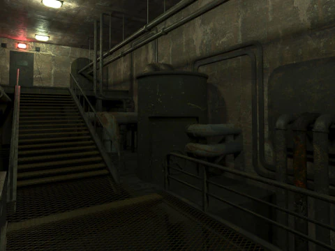 Rusty plumbing basement with pipes 3D Model