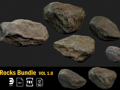 Rocks bundle vol 1 3D Model