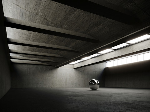 Low poly interior hangar 3D Модель