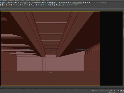 Low poly interior hangar 3D Модель
