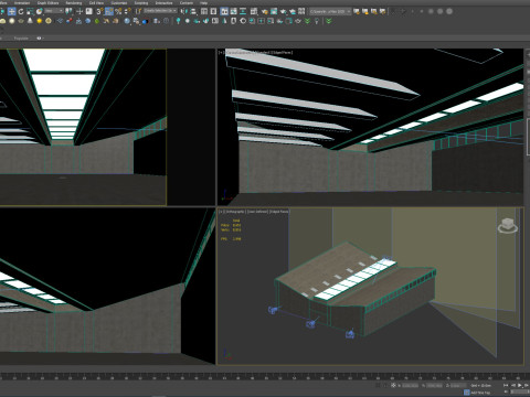Low poly interior hangar 3D Модель