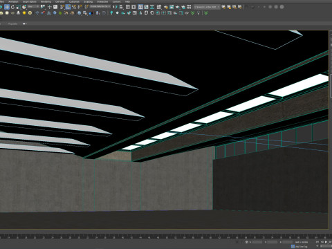 Low poly interior hangar 3D Модель