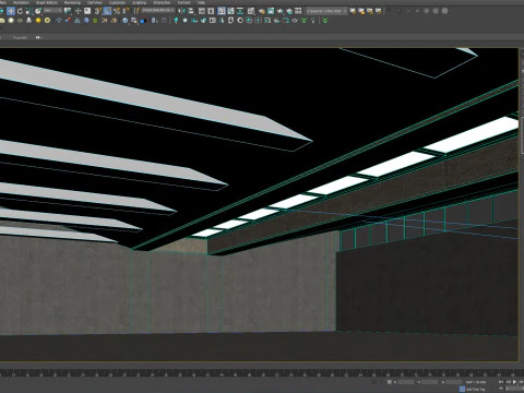 Low poly interior hangar 3D Model