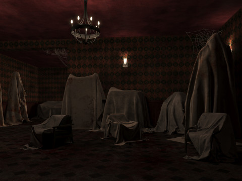 Old bloody haunted room Model 3D