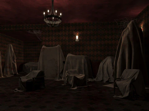 Oude bloedige spookkamer 3D Model