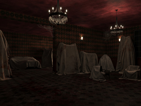 Old bloody haunted room 3D 모델