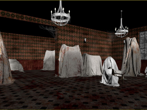 Old bloody haunted room 3D 모델
