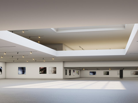 Low poly gallery hall 01 Modelo 3D