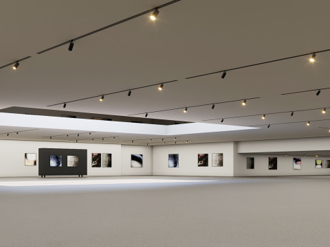 Low poly gallery hall 01 Modelo 3D