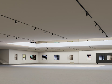 Low poly gallery hall 01 Modelo 3D