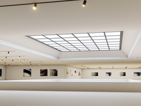 Low poly gallery hall 01 Modelo 3D