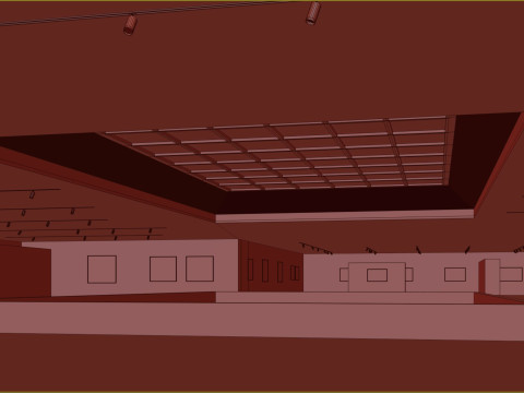 Low poly gallery hall 01 Modelo 3D