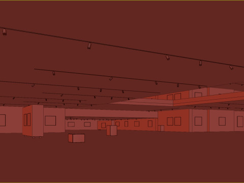 Low poly gallery hall 01 Modelo 3D