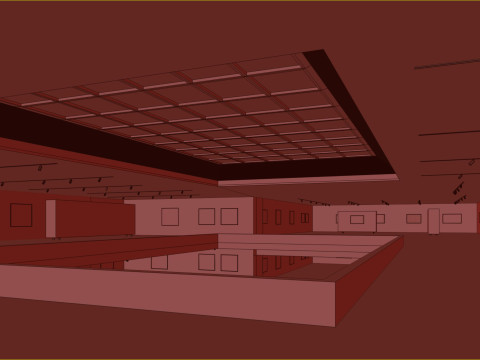 Low poly gallery hall 01 Modelo 3D