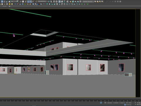 Low poly gallery hall 01 Modelo 3D