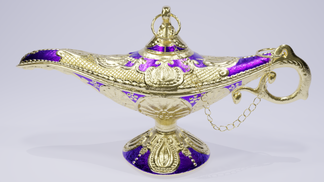 The golden lamp Model 3D .c4d .max .obj .3ds .fbx .stl .blend 