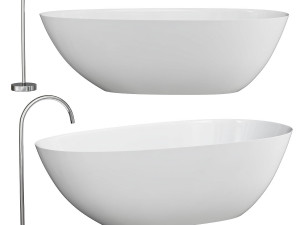 Freestanding Soaking Solid Surface Bathtub 3D Model