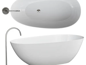 Freestanding Soaking Solid Surface Bathtub 3D Model
