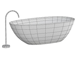 Freestanding Soaking Solid Surface Bathtub Model 3D