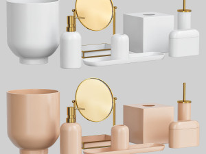 Modern Resin Stone Bath Accessories 3D 모델