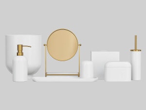 Modern Resin Stone Bath Accessories 3D Model