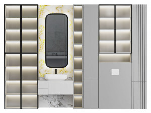 Luxury modern modular high end waterproof custom white bathroom vanity cabinet 3D 模型