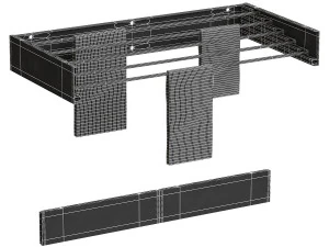 Hanging tube folding stainless steel clothes Dryer Racks 3D Model