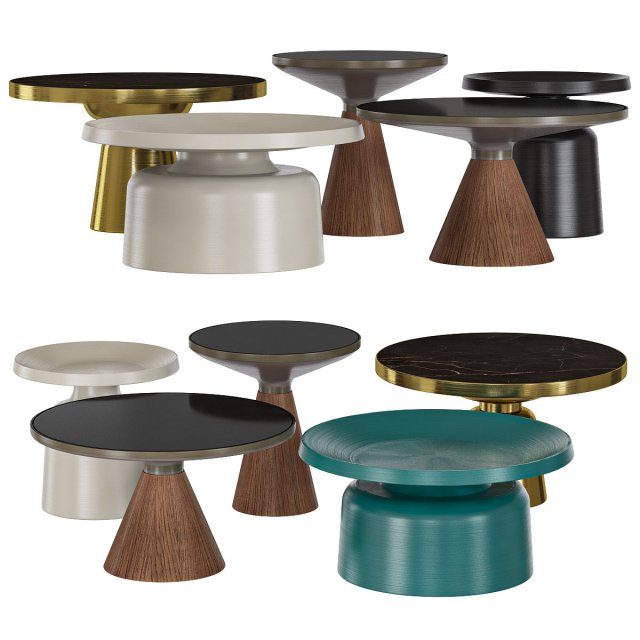 Coffee tables set Vaso and Tuba 3D 模型 .c4d .max .obj .3ds .fbx .stl .blend