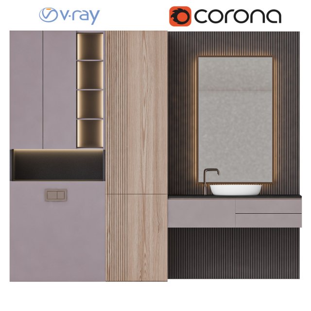 Bathroom Furniture IVALO Modelo 3D .c4d .max .obj .3ds .fbx .stl .blend 