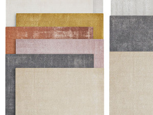 Soft Shaggy Washable Plain Rug 3D Model