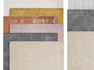 М'який кудлатий однотонний килимок, який можна мити 3D Модель