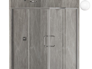 H Framed Square Shower Enclosure With Base Modèle 3D