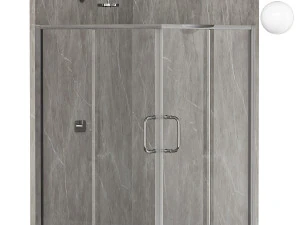 H Framed Square Shower Enclosure With Base 3D Model