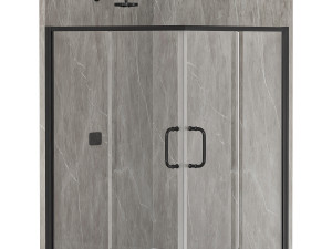 H Framed Square Shower Enclosure With Base 3Dモデル